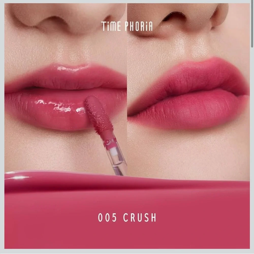 TIME PHORIA Blurring Lip Tint 005 Crush, True Pink Glossy to Soft Matte Finish